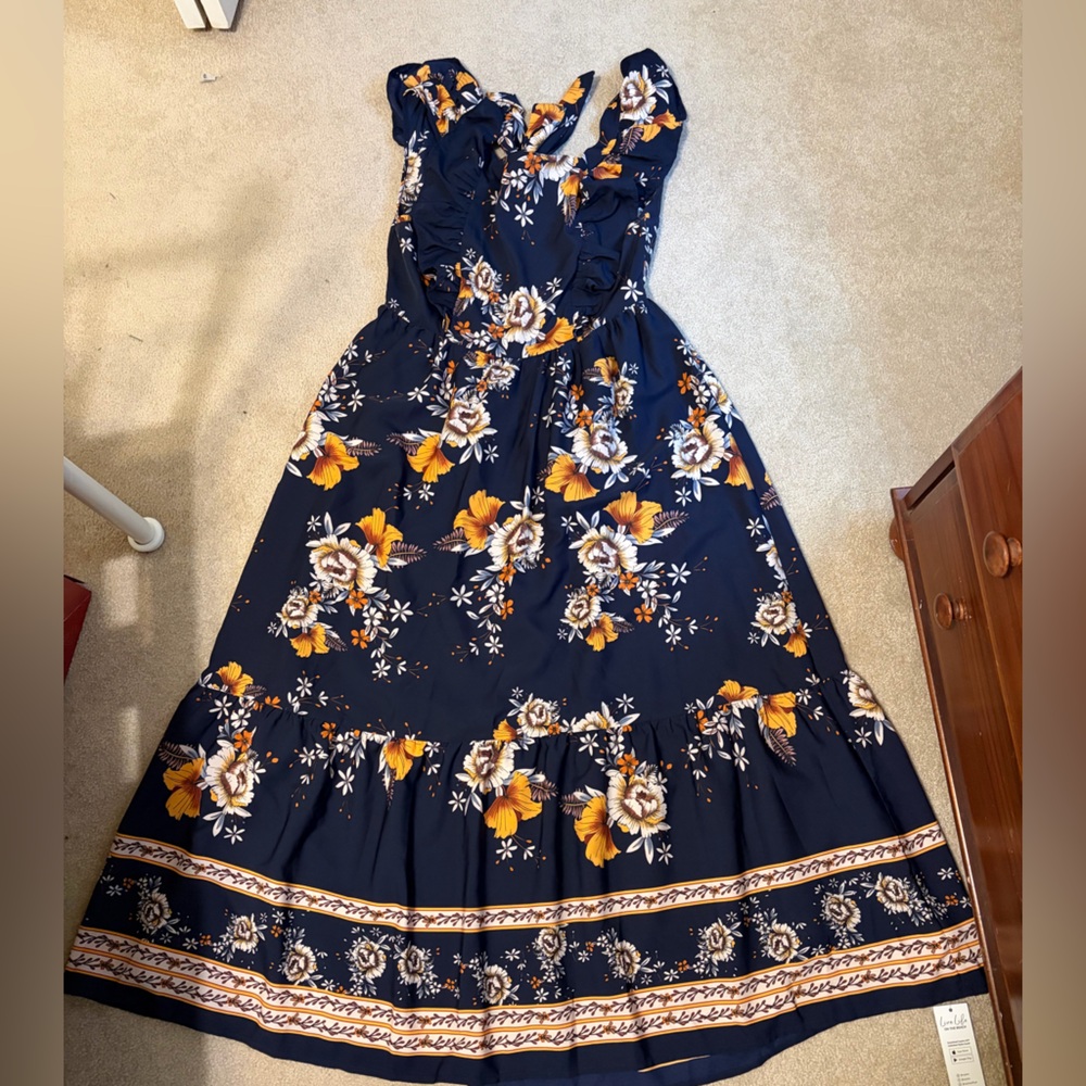 CUPSHE Navy Floral Maxi Dress | NWT